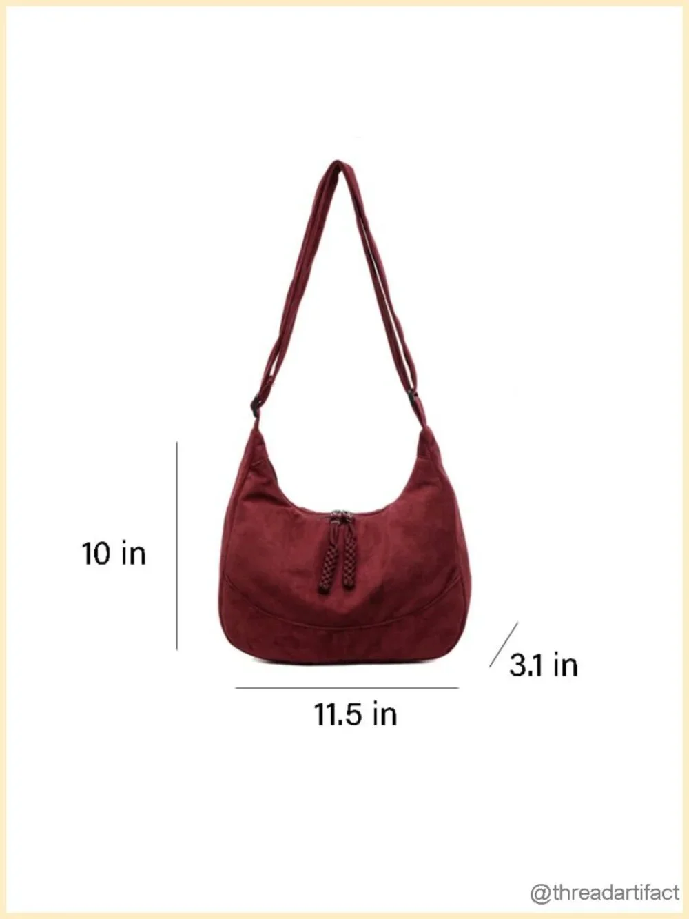 Ultra Soft Foldable Vegan Leather Crossbody Bag, Slouchy Hobo Handbag Tote